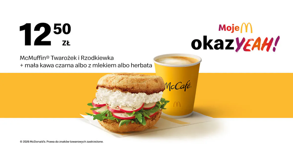McDonald's: 12,50 zł za McMuffin® Twarożek i Rzodkiewka + mała kawa