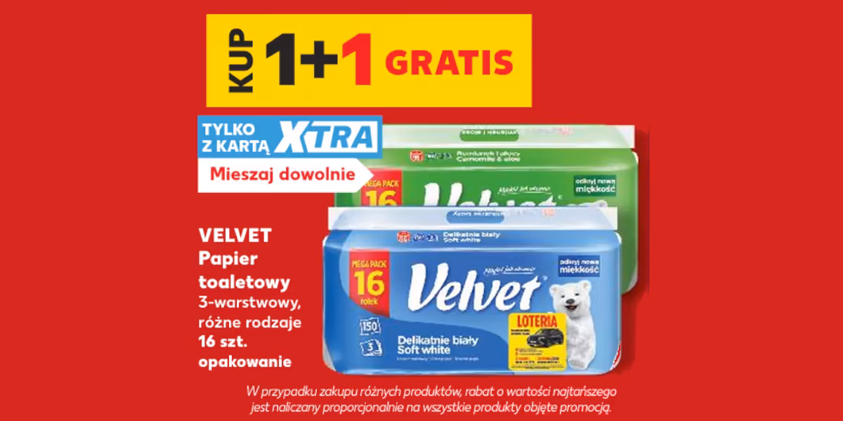 Kaufland: 1+1 GRATIS na papier toaletowy Velvet