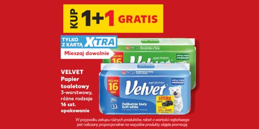Kaufland: 1+1 GRATIS na papier toaletowy Velvet 20.08.2026