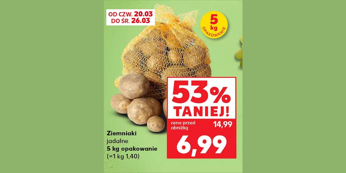 Kaufland: -53% na ziemniaki jadalne 21.03.2025