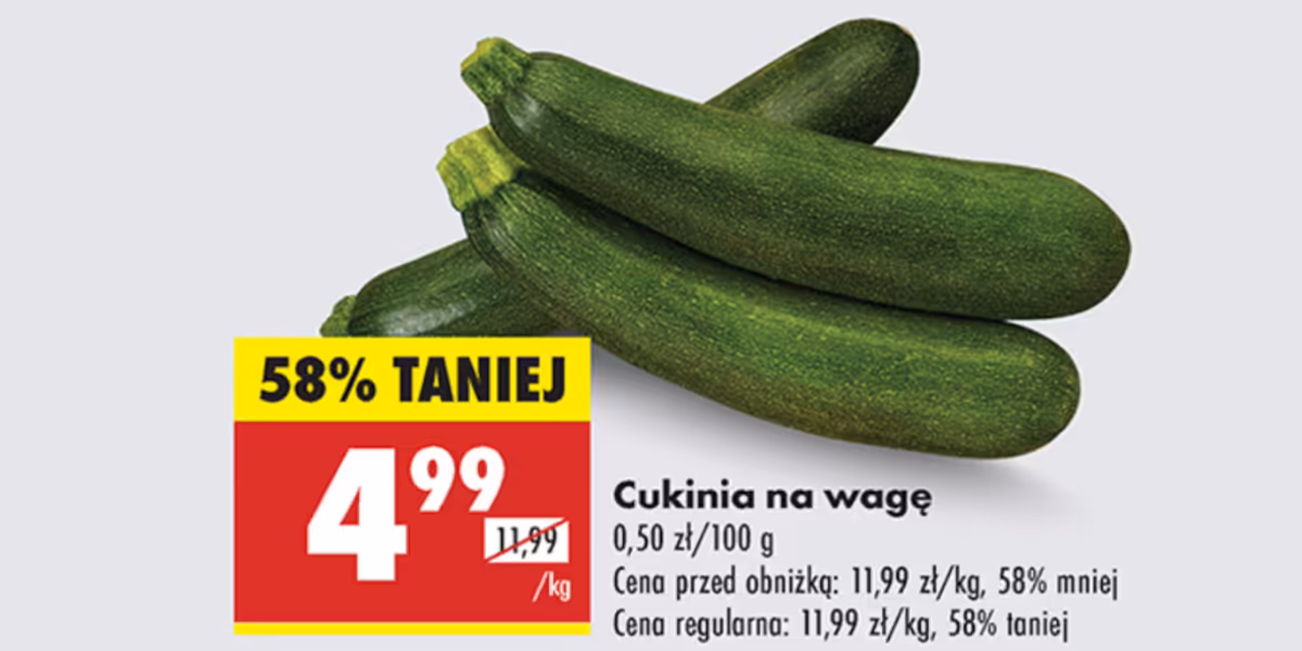 Biedronka: -50% na cukinię