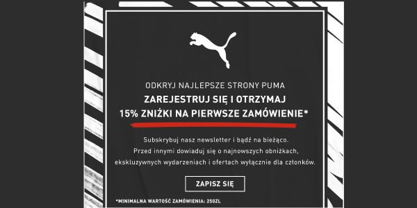 Puma: -15% na pierwsze zamówienie 10.07.2023