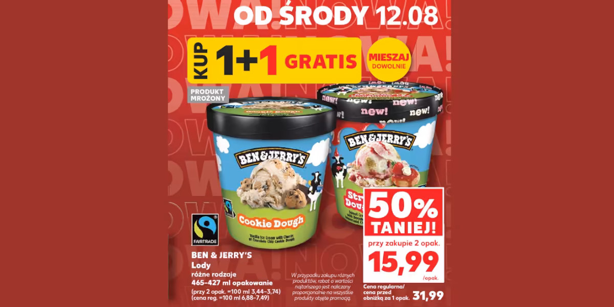 Kaufland: -50% na lody BEN & JERRY’S
