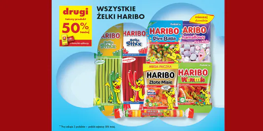 Biedronka: -50% na wszystkie żelki Haribo - drugi tańszy produkt 29.05.2025