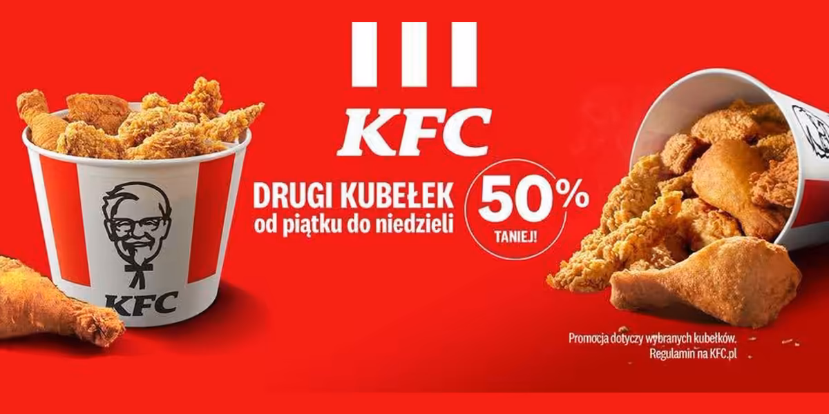 KFC: -50% na drugi kubełek  w KFC