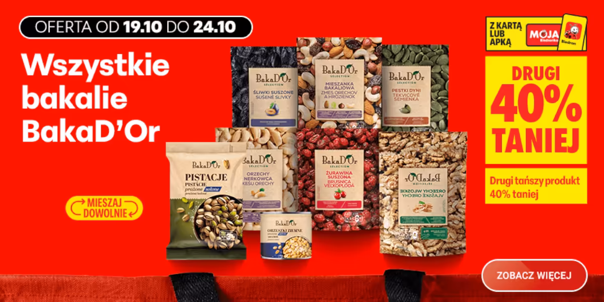 Biedronka: -40% na wszystkie bakalie BAKAD'OR