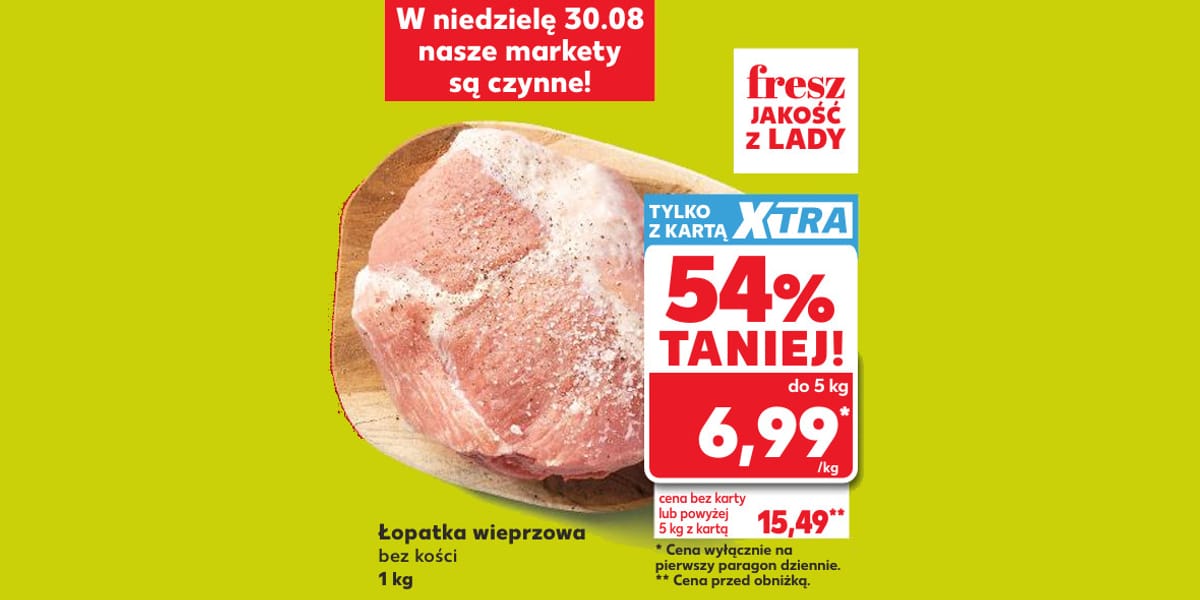 Kaufland: -54% na łopatkę wieprzową bez kości
