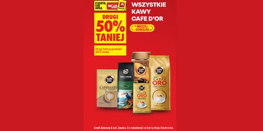 Biedronka: -50% na wszystkie kawy Cafe D'Or 16.02.2026