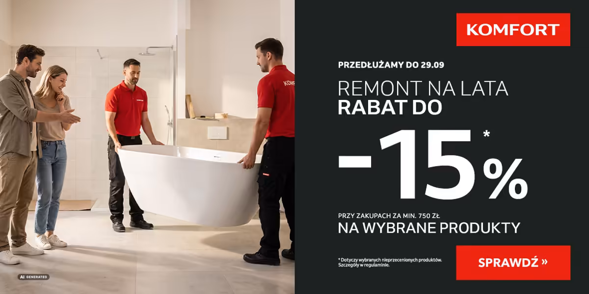 Komfort: -15% na wybrane produkty
