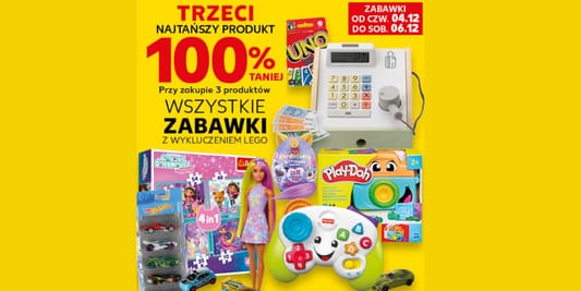 Kaufland: -100% na wszystkie zabawki - trzeci najtańszy produkt 04.12.2025