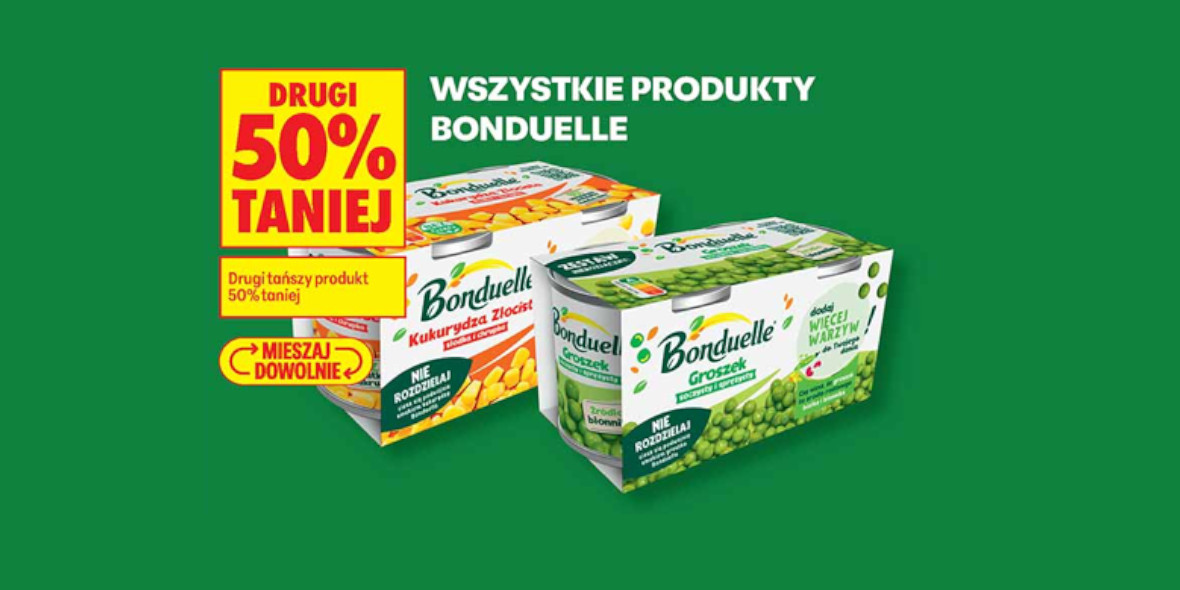 Biedronka: -50% na wszystkie produkty Bonduelle 25.08.2026