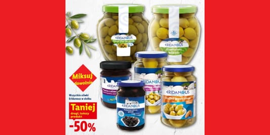 Lidl: -50% na wszystkie oliwki Eridanous 21.09.2026
