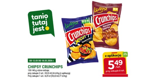 Stokrotka Supermarket: 5,49 zł za chipsy Crunchips 12.03.2026