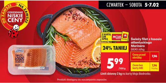 Biedronka: -24% na filet z łososia 05.02.2026