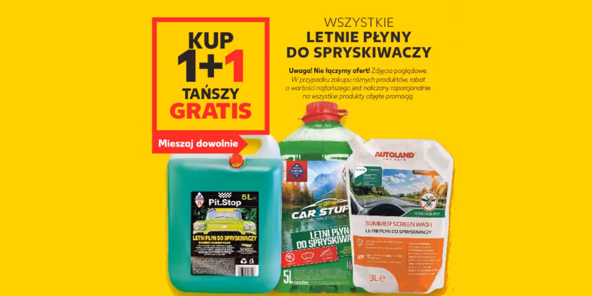 Kaufland: 1+1 GRATIS na wszystkie letnie płyny do spryskiwaczy