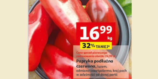 Auchan: -32% na paprykę podłużną czerwoną 12.02.2026