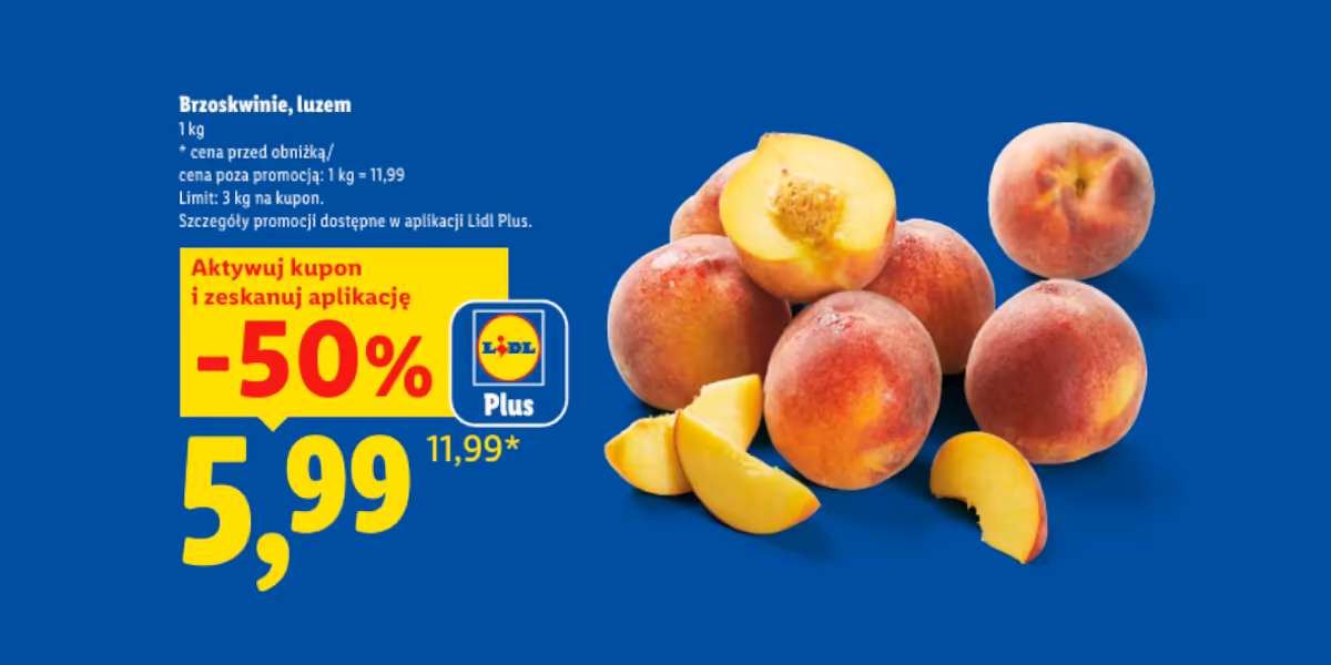 Lidl: -50% na brzoskwinie