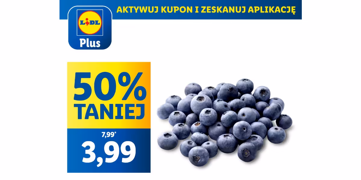 Lidl: KUPON -50% na borówki amerykańskie