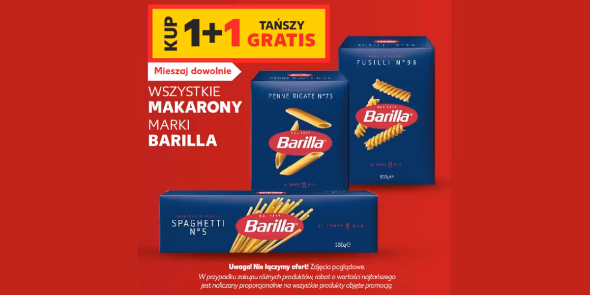 Kaufland: 1+1 GRATIS na makarony BARILLA