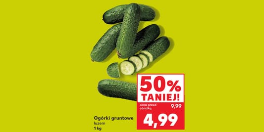 Kaufland: -50% na ogórki gruntowe 15.10.2026