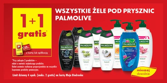 Biedronka: 1+1 GRATIS na wszystkie żele pod prysznic Palmolive 12.06.2025
