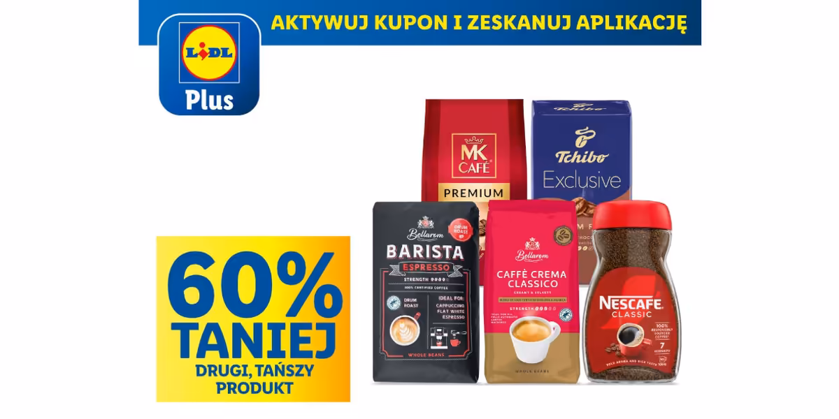 Lidl: KUPON -60% na wszystkie kawy