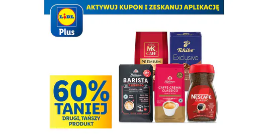Lidl: KUPON -60% na wszystkie kawy 09.05.2025