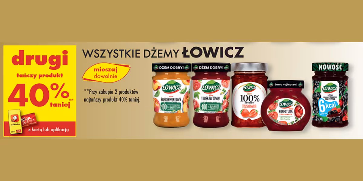 Biedronka: -40% na wszystkie dżemy Łowicz