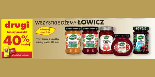 Biedronka: -40% na wszystkie dżemy Łowicz 10.06.2025
