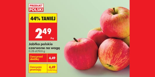 Biedronka: -44% na jabłko polskie czerwone na wagę 17.02.2026