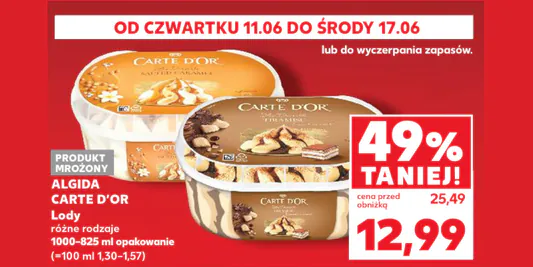 Kaufland: -49% na lody Algida Carte D'Or 11.06.2026
