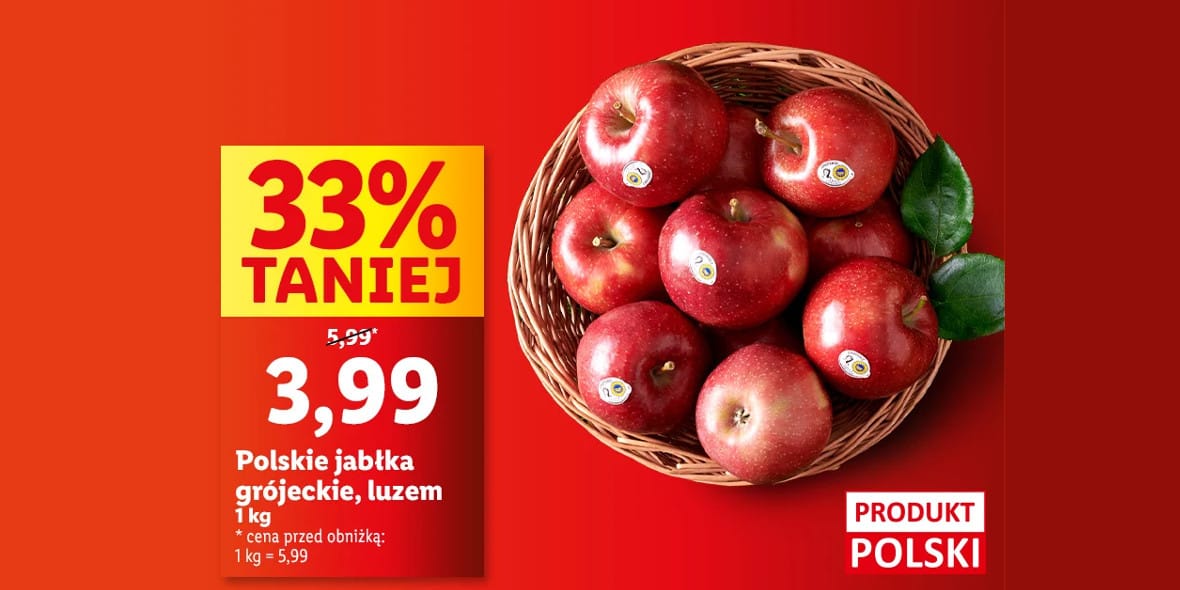 Lidl: -33% na polskie jabłka grójeckie 17.03.2025