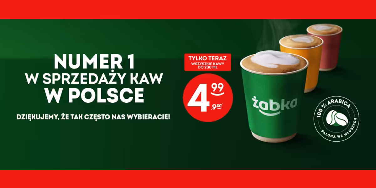 Żabka: 4,99 zł za kawę w Żabce