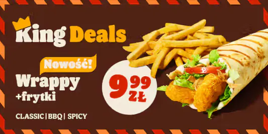 Burger King: 9,99 zł za Wrappy + frytki 14.03.2025