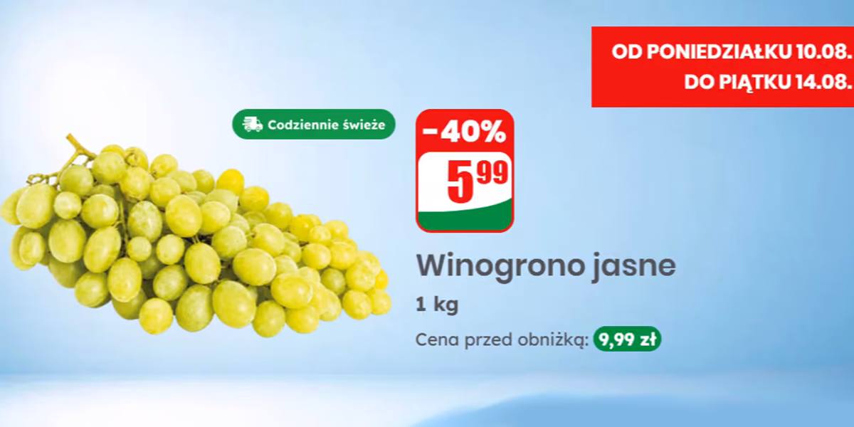 Dino: -40% na winogrono jasne