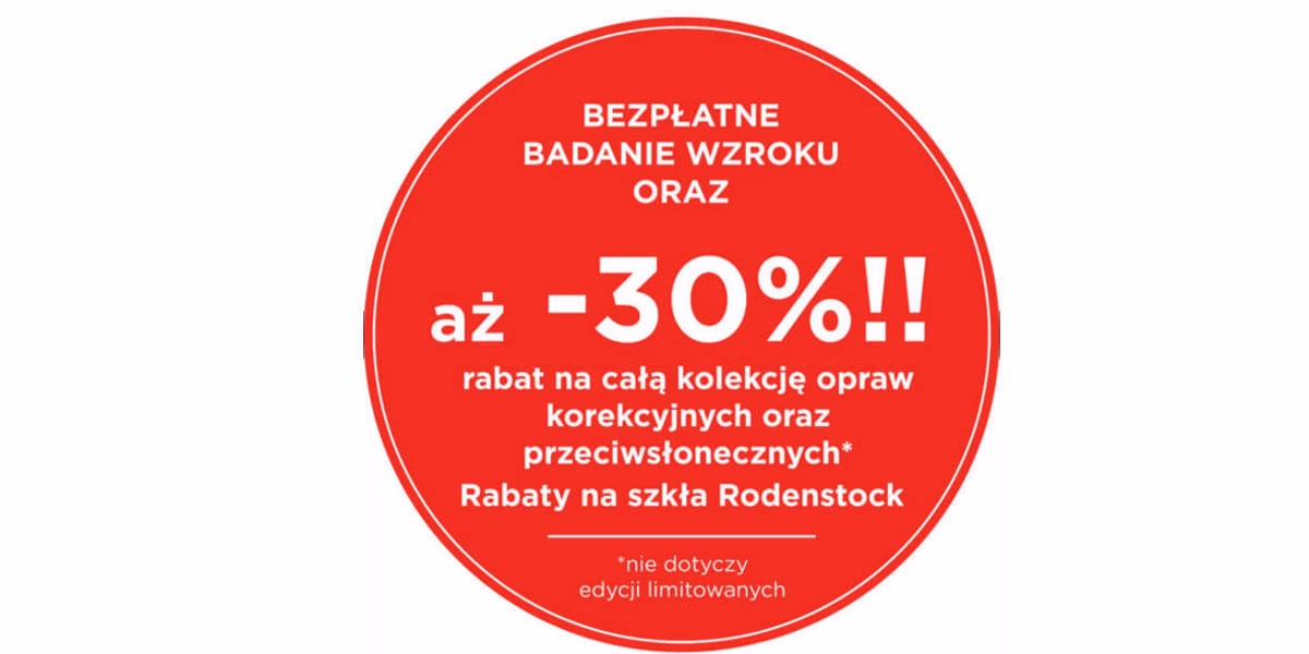 Design Optyk: -30% na oprawy korekcyjne i przeciwsłoneczne