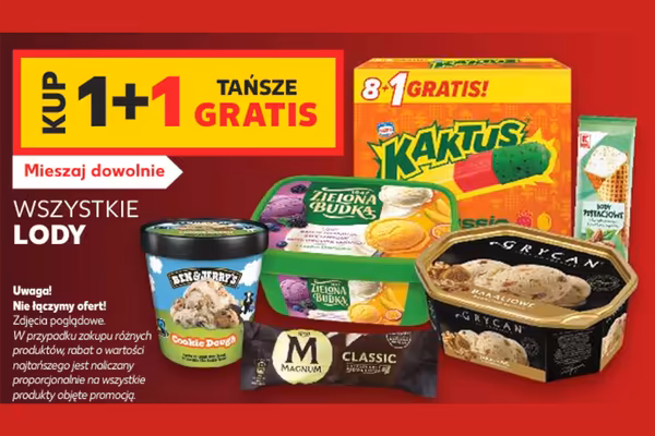 Kaufland: 1+1 GRATIS na wszystkie lody