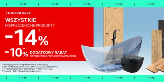 Komfort: -14% na wszystkie nieprzecenione produkty 30.05.2025