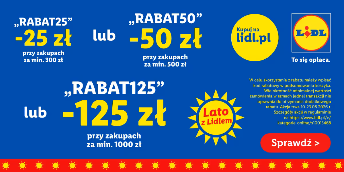 Lidl: KOD rabatowy Do -125 zł na Twoje zakupy