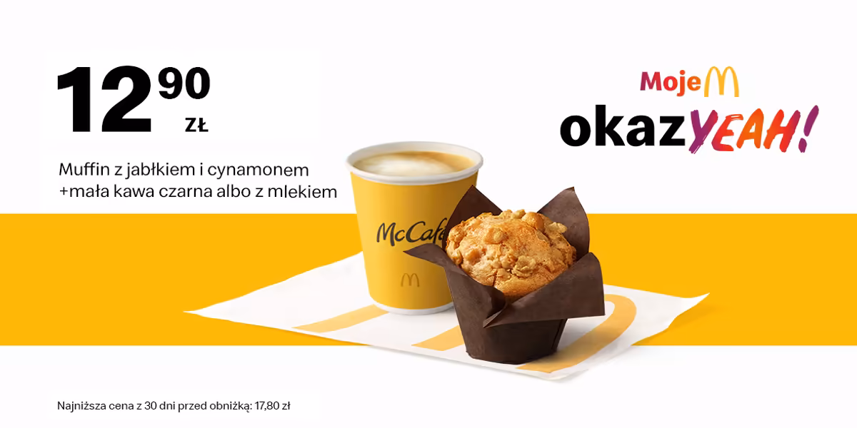 McDonald's: 12,90 zł Muffiin z jabłkiem i cynamonem + kawa