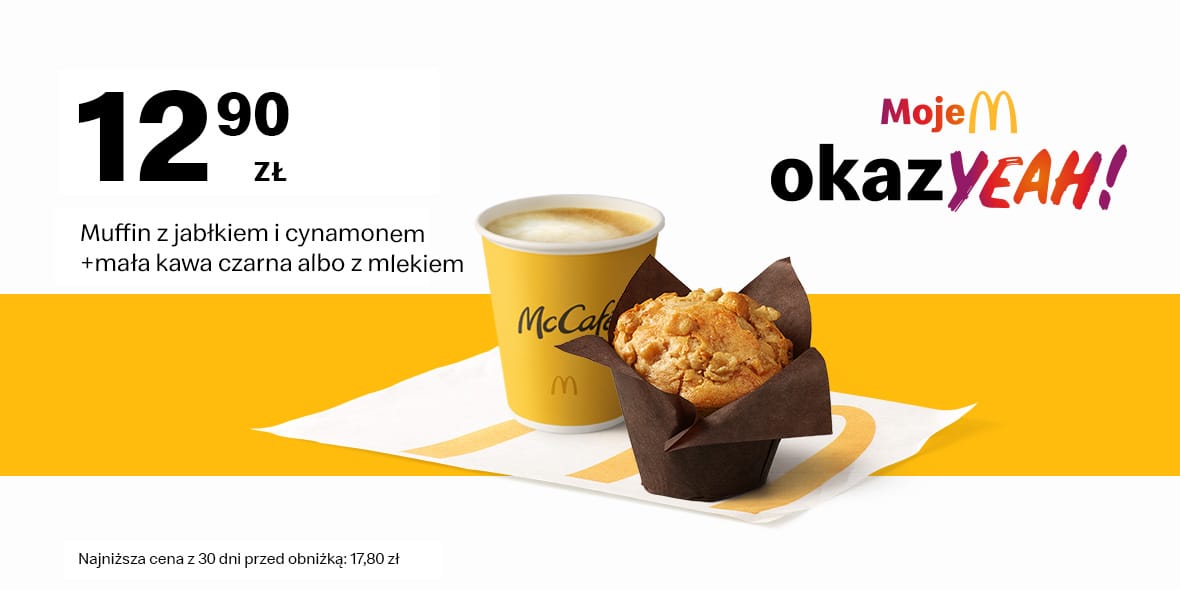 McDonald's: 12,90 zł Muffiin z jabłkiem i cynamonem + kawa 19.05.2025