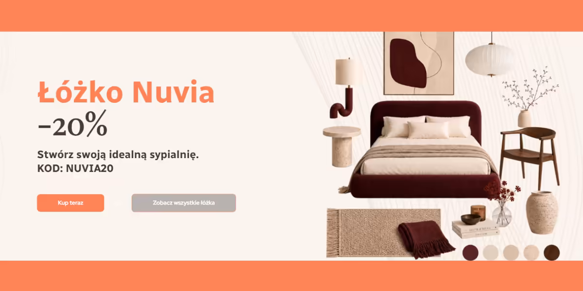 Senpo: KOD rabatowy Łóżko miesiąca  - Nuvia 20% TANIEJ