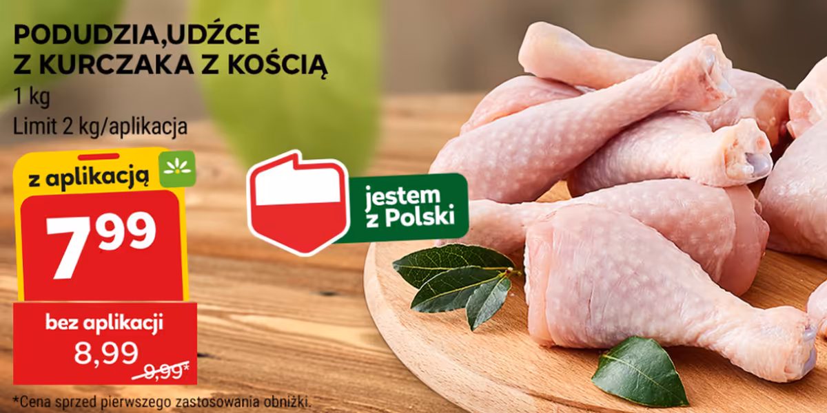 Stokrotka Supermarket: 7,99 zł/kg za podudzia, udźce z kurczaka