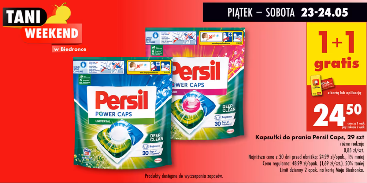 Biedronka: 1+1 GRATIS na kapsułki Persil