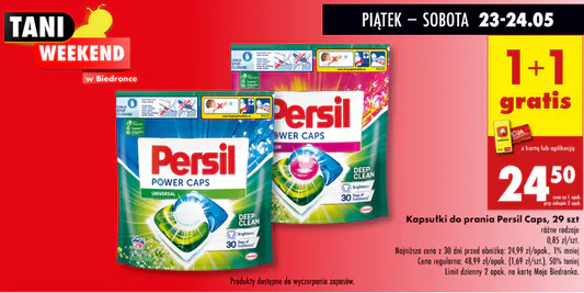 Biedronka: 1+1 GRATIS na kapsułki Persil 23.05.2025