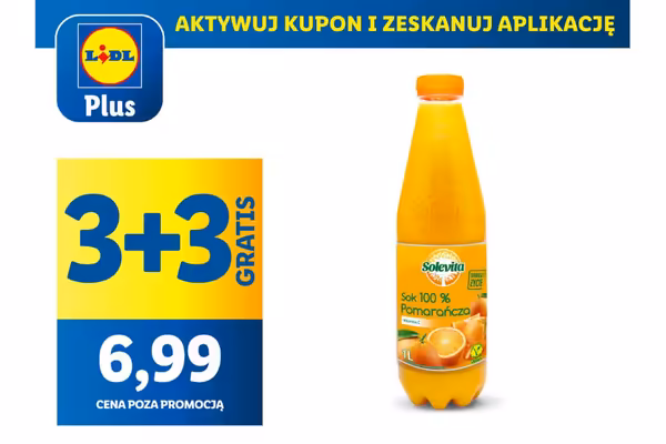 : KUPON 3 + 3 GRATIS na soki Solevita