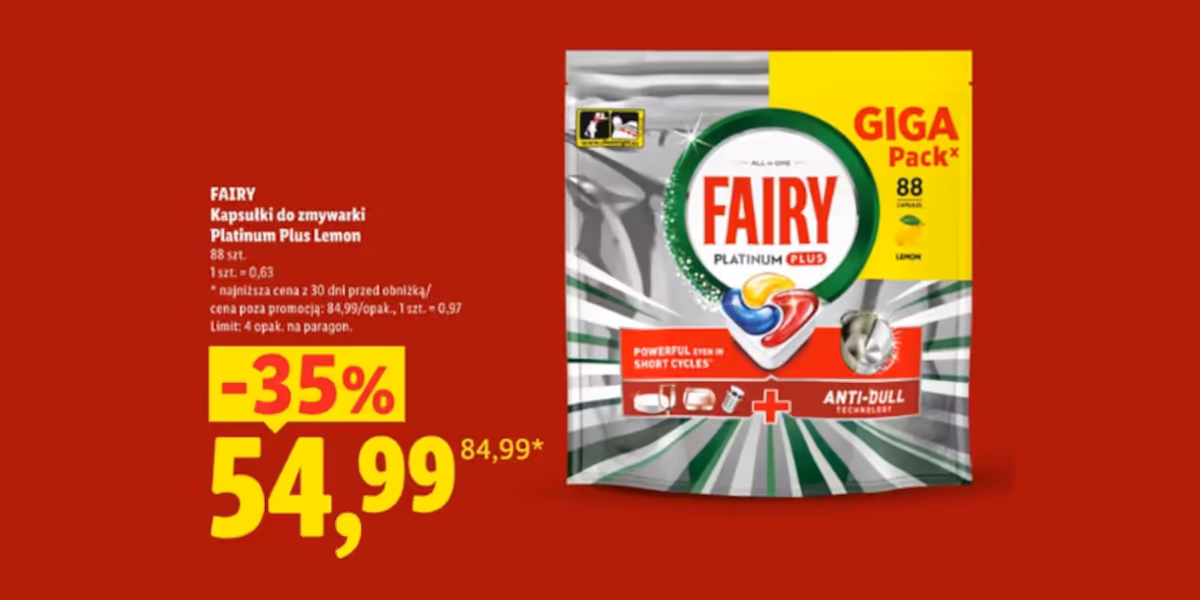 Lidl: -35% na kapsułki Fairy