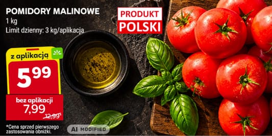 Stokrotka Supermarket: 5,99 zł/kg za pomidory malinowe 08.10.2026