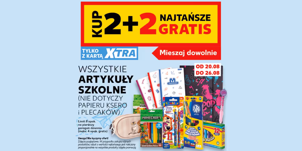 Kaufland: 2+2 GRATIS na wszystkie art. szkolne