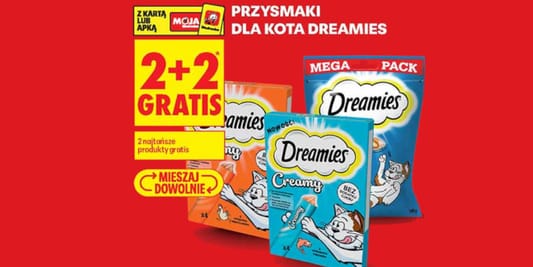 Biedronka: 2+2 GRATIS na przysmaki Dreamies 25.08.2026